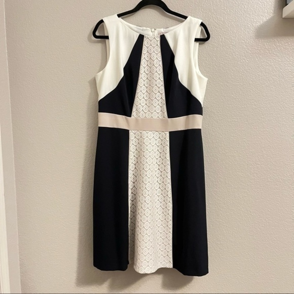 COPY - Colorblock Lace Inset Sheath Dress